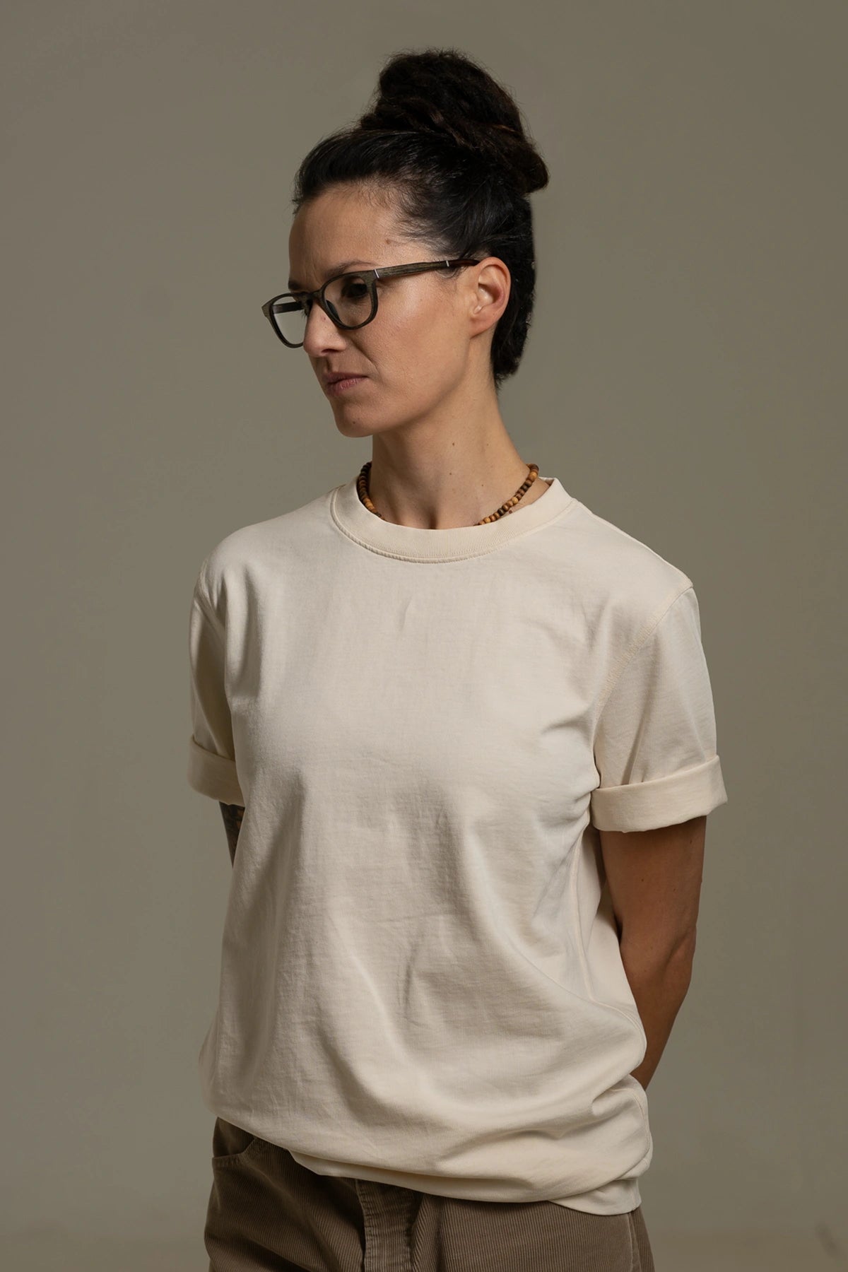 the undyed tee.