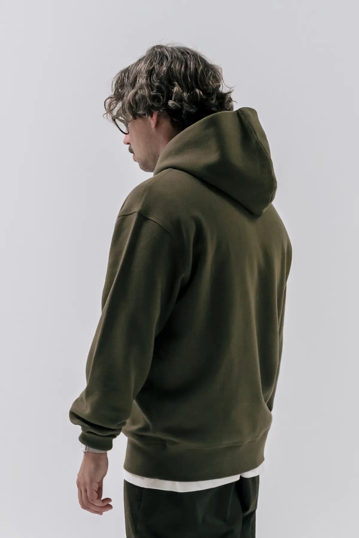 the olive hoodie.