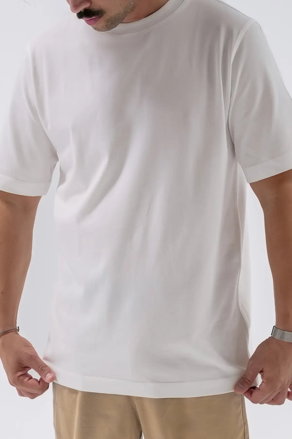 the white tee.