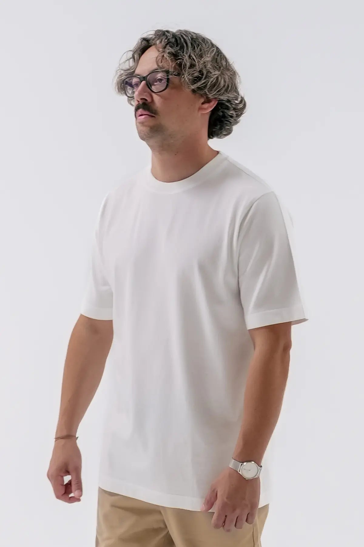 the white tee.