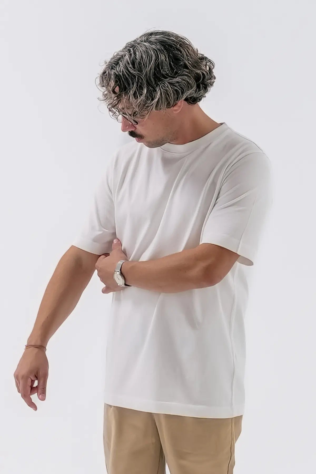 the white tee.