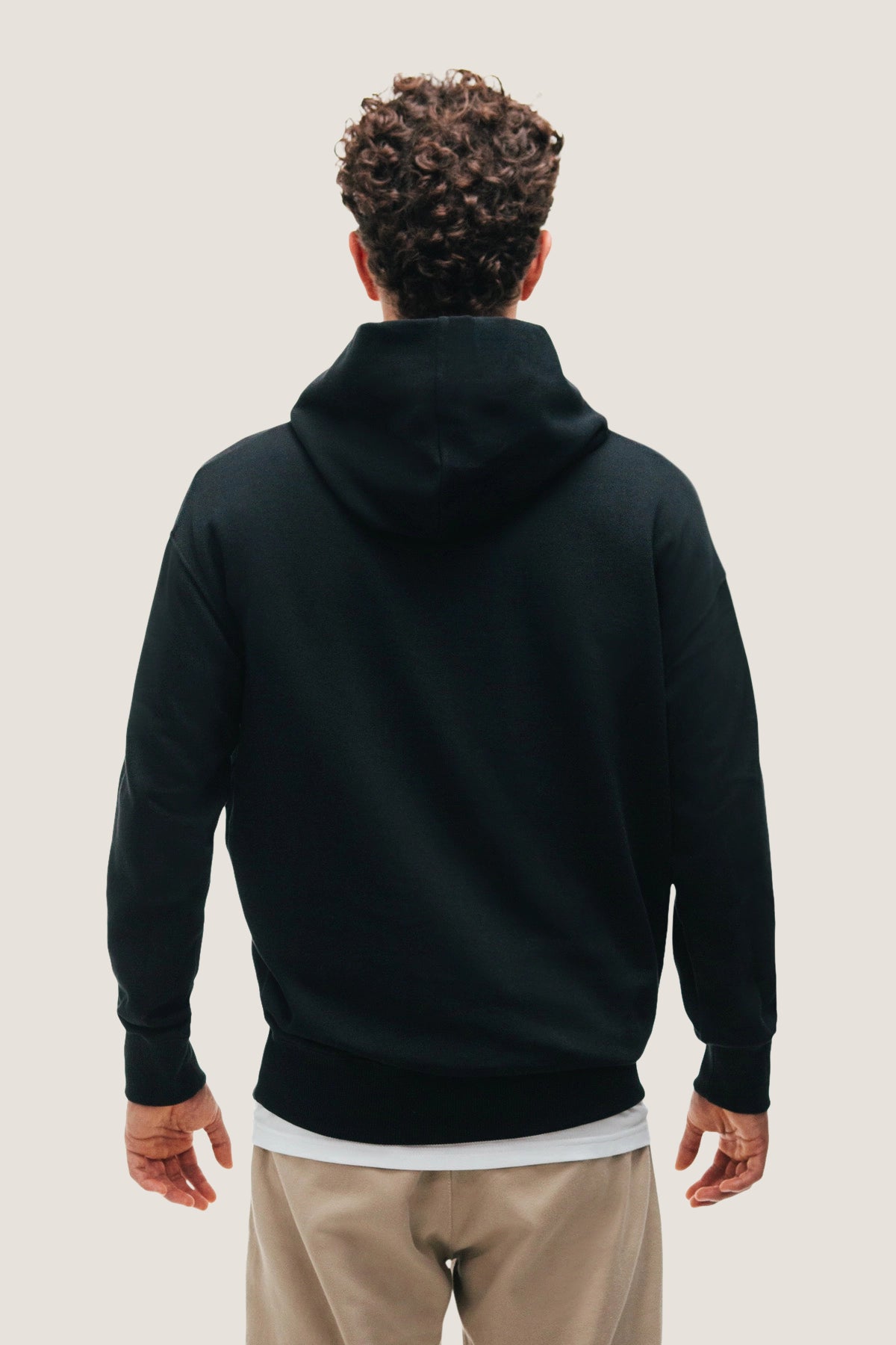 the black hoodie.