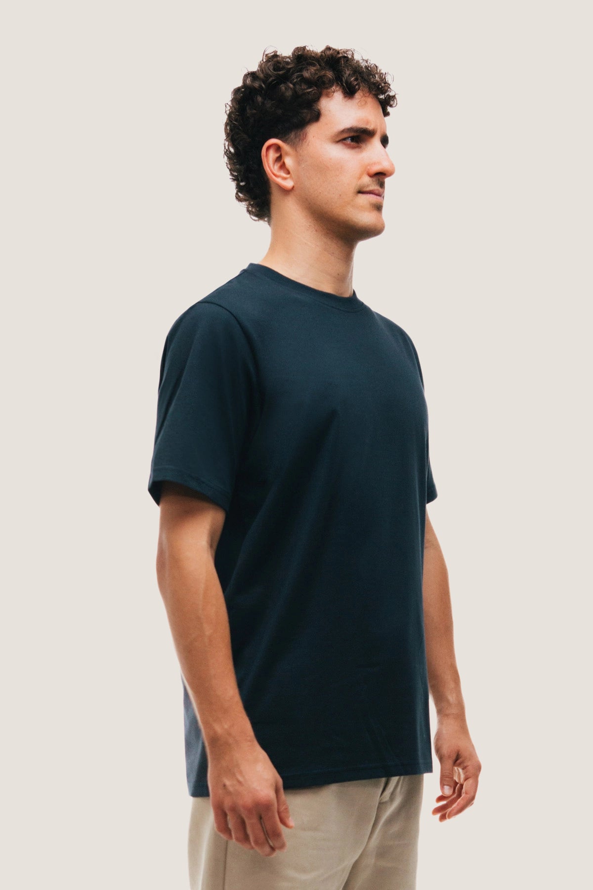 the navy t-shirt.