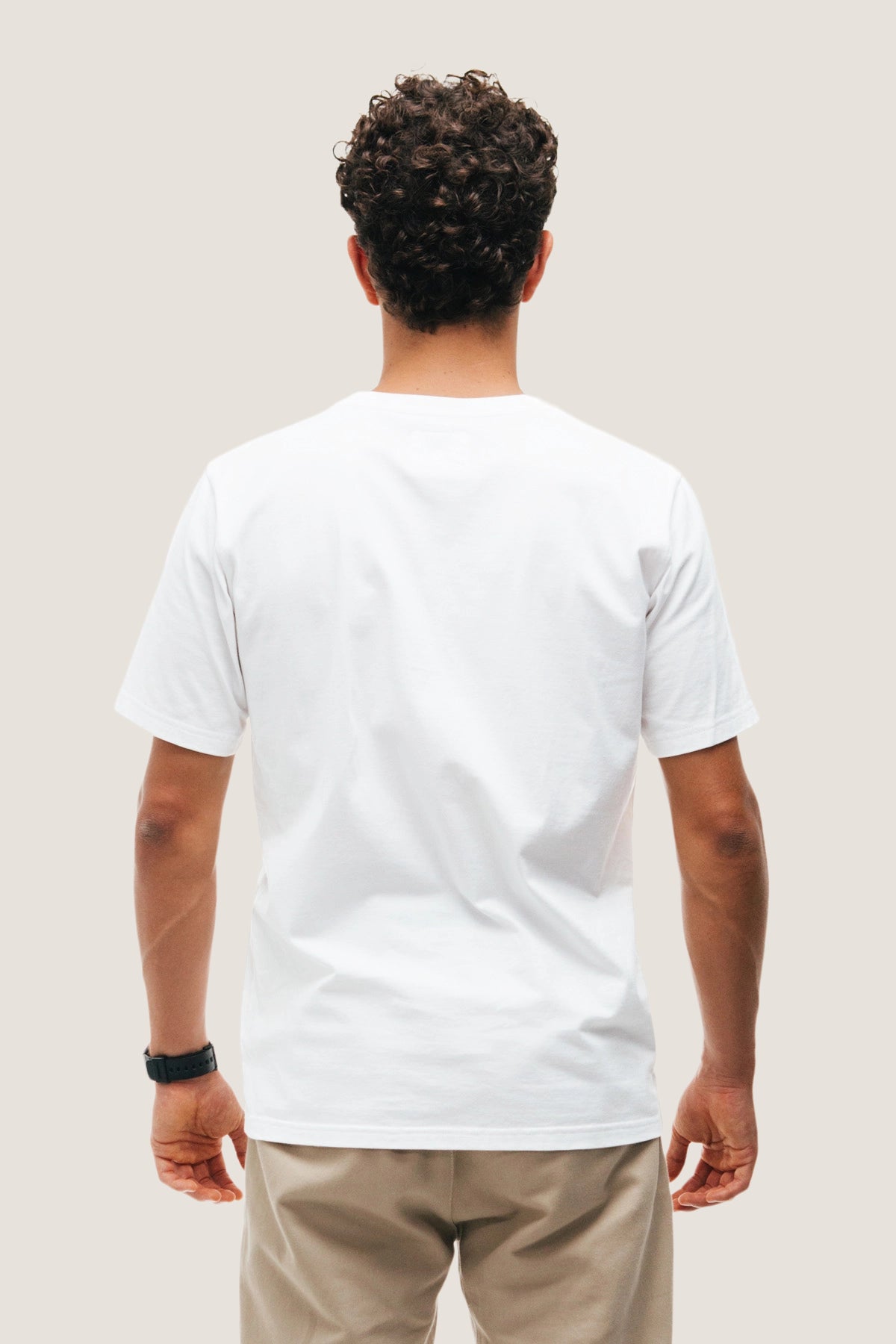 the white t-shirt.