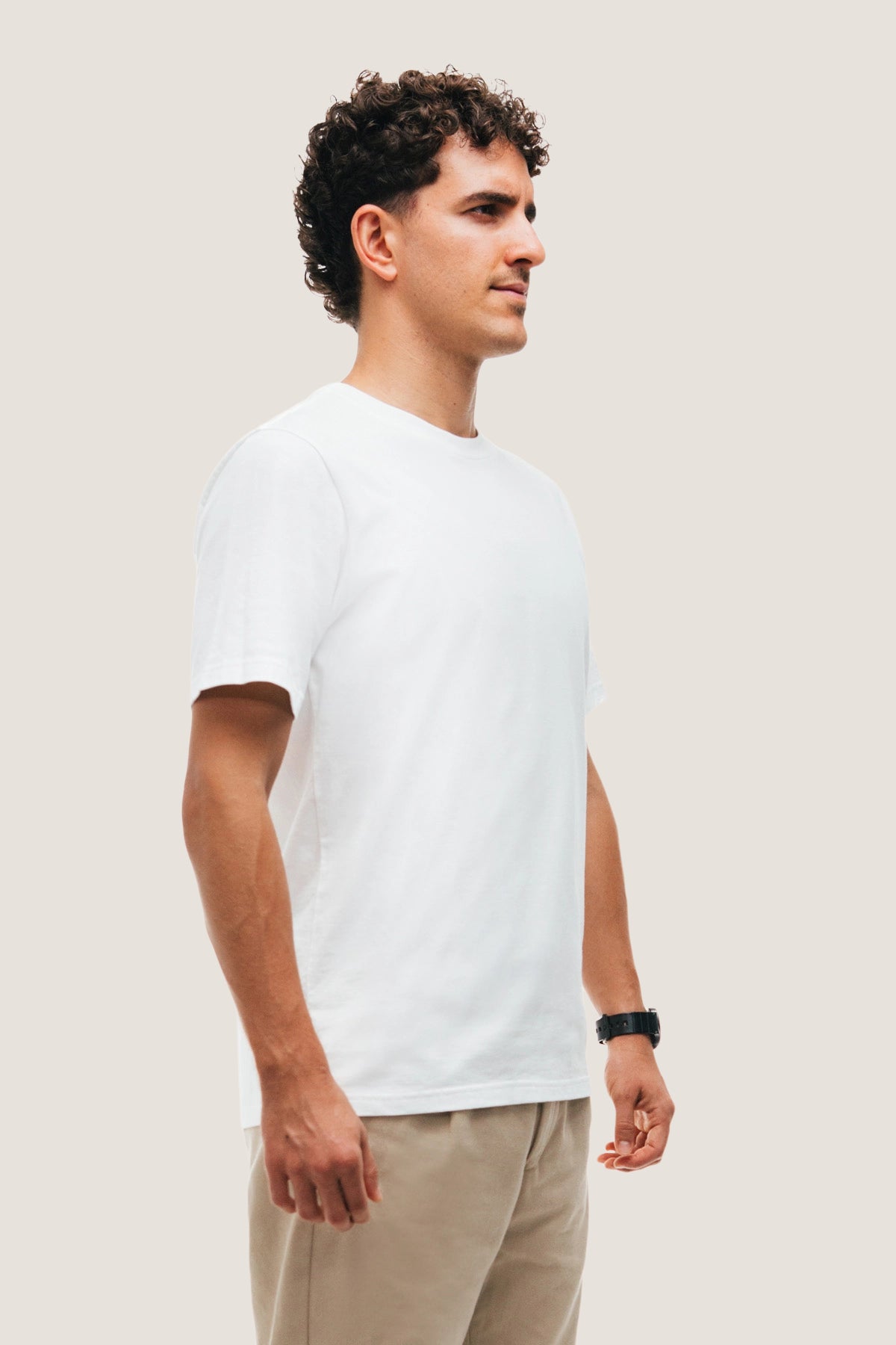 the white t-shirt.