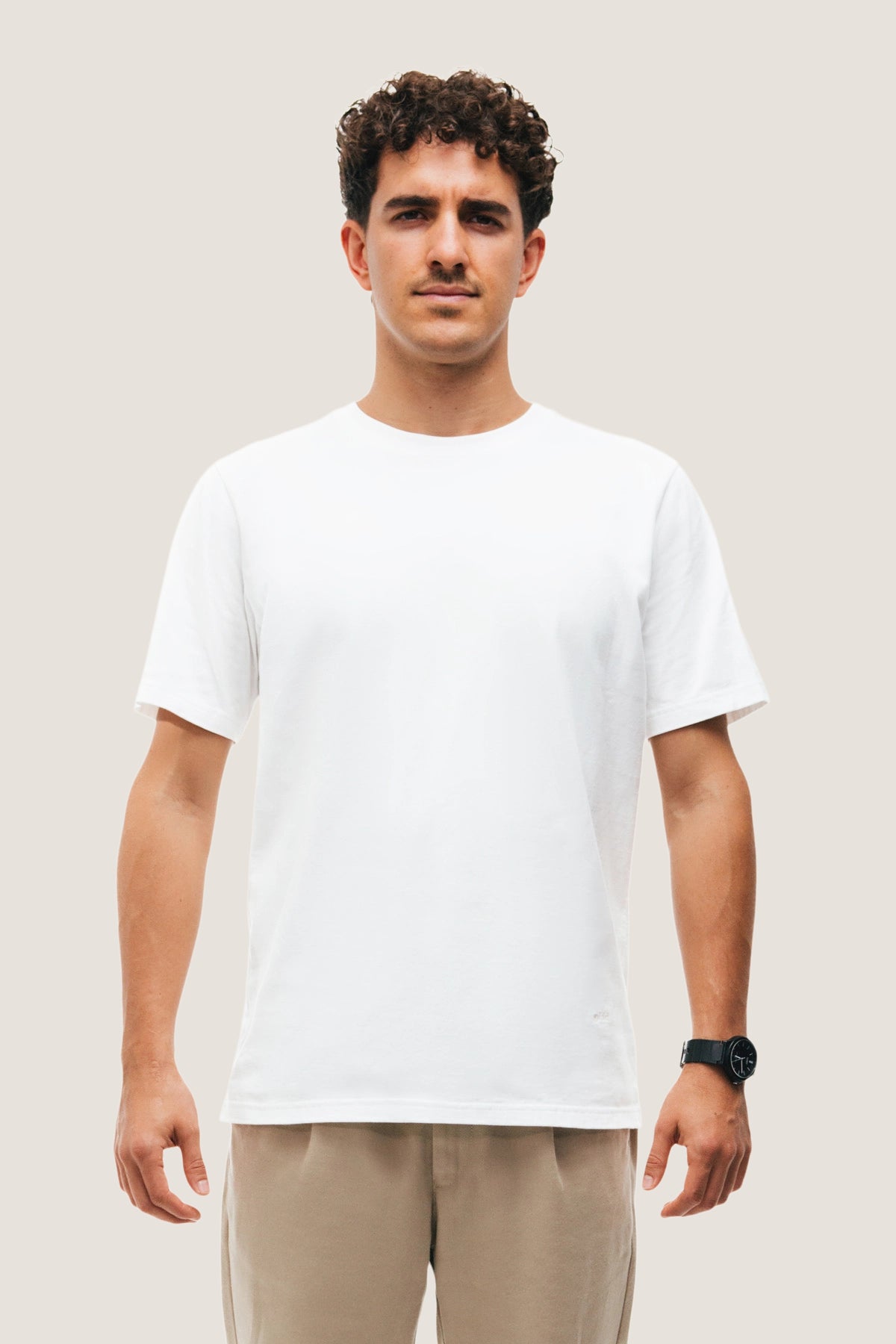 the white t-shirt.