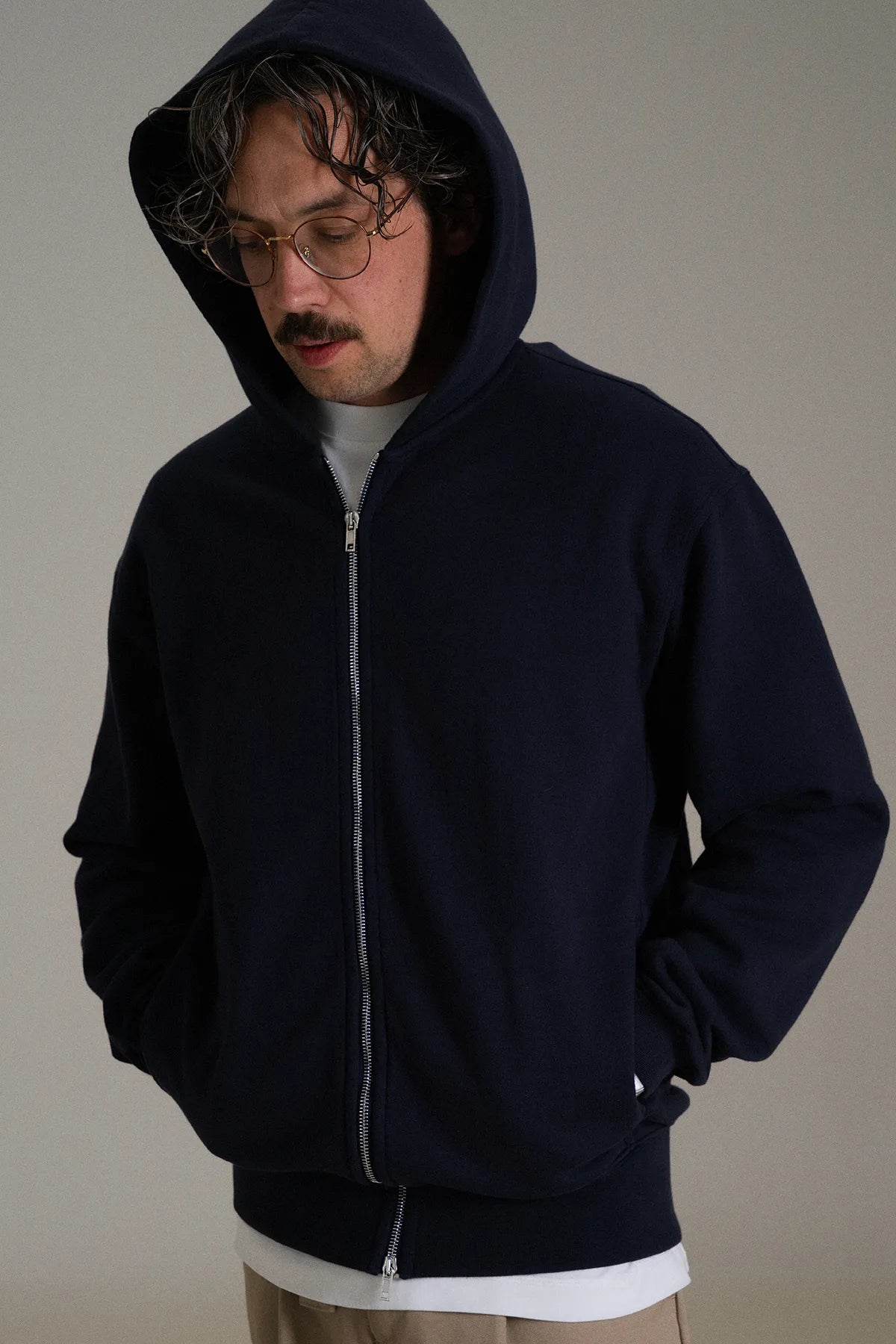 gúdd. The Ink Zip Hoodie in Deep Ink, product photo 3
