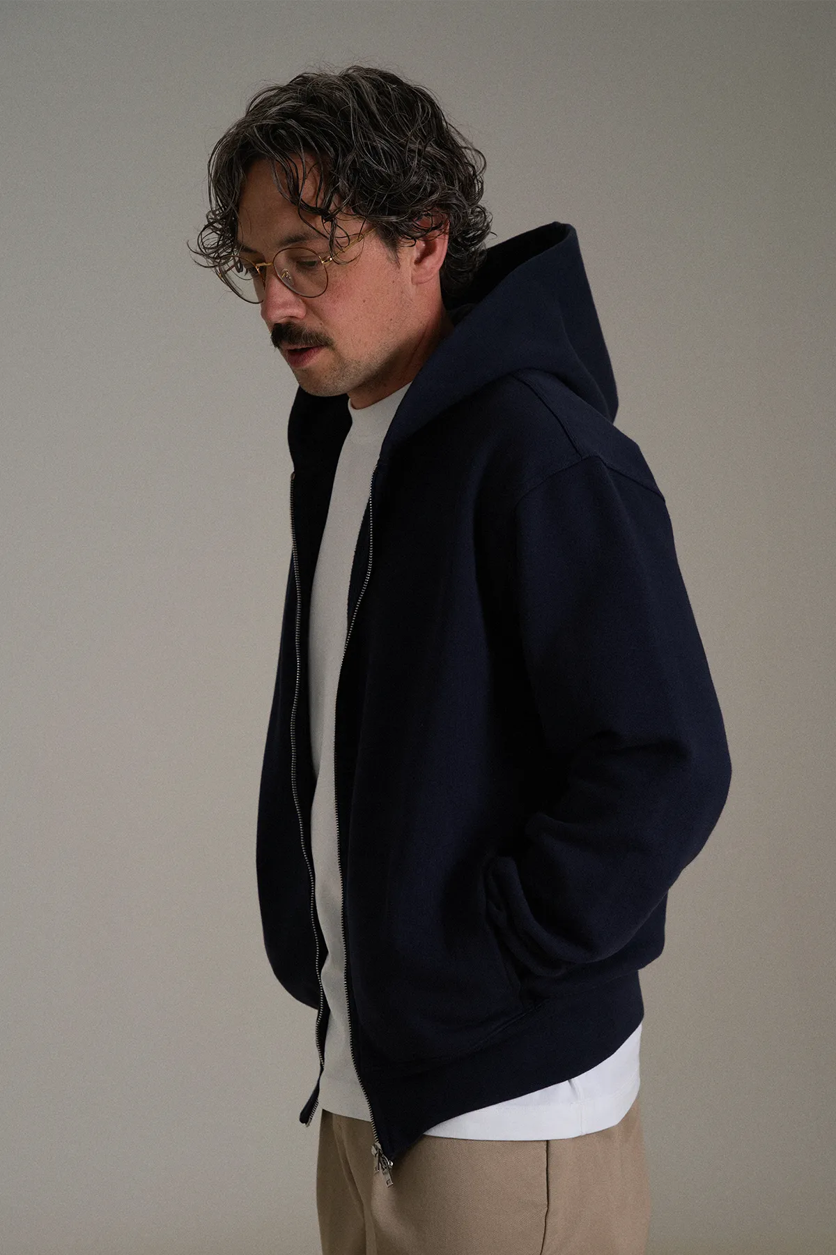 gúdd. The Ink Zip Hoodie in Deep Ink, product photo 5