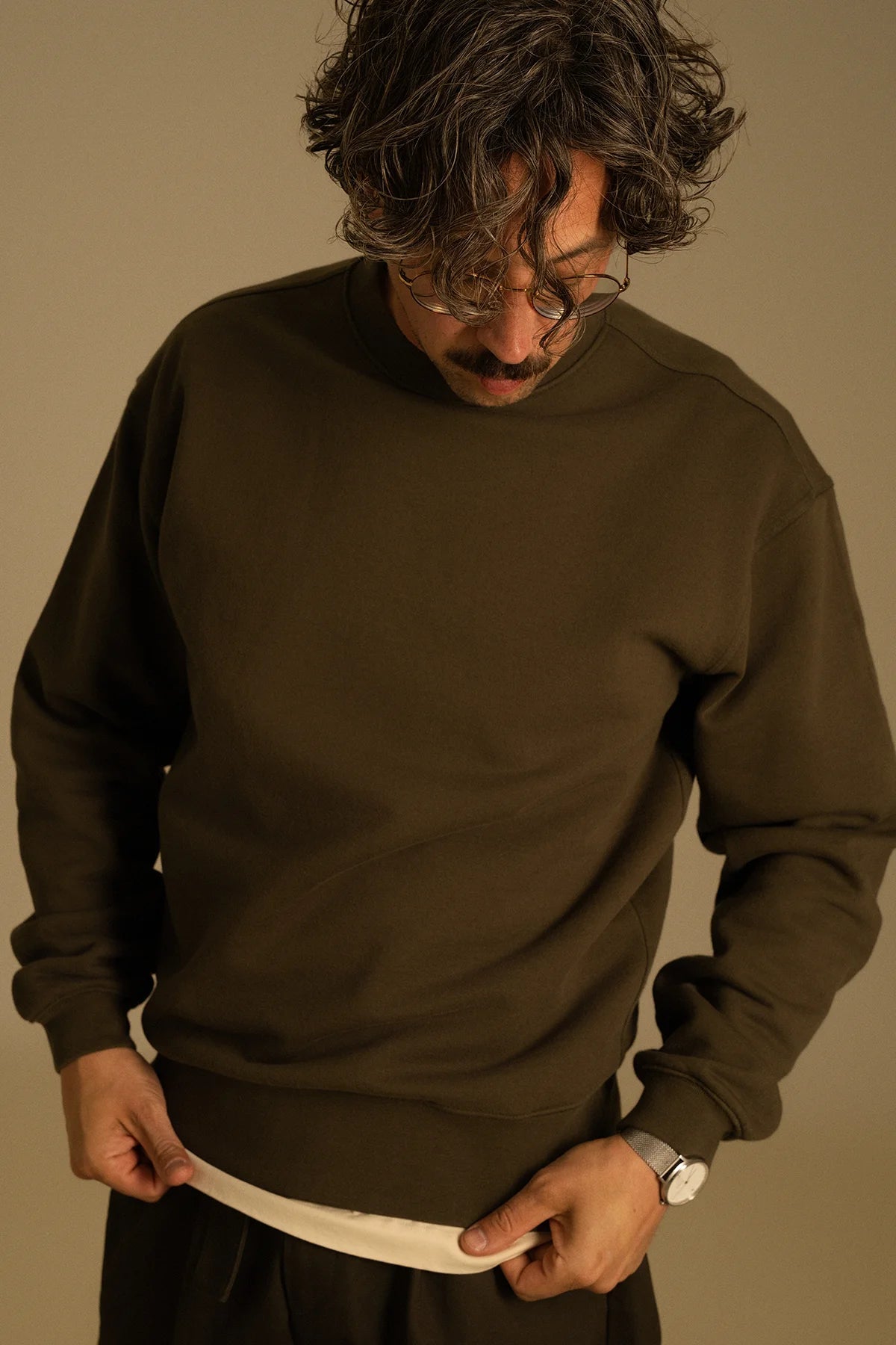 the olive crewneck.