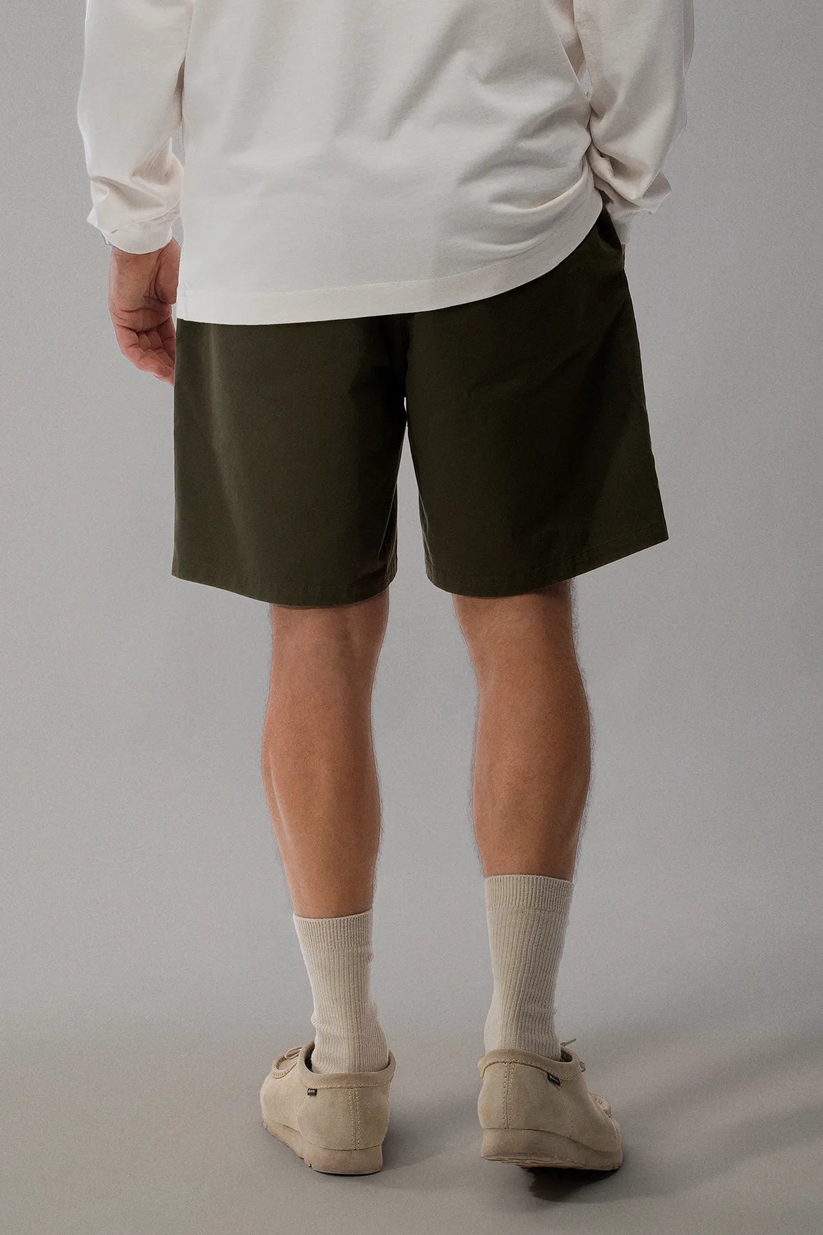 the olive work shorts.
