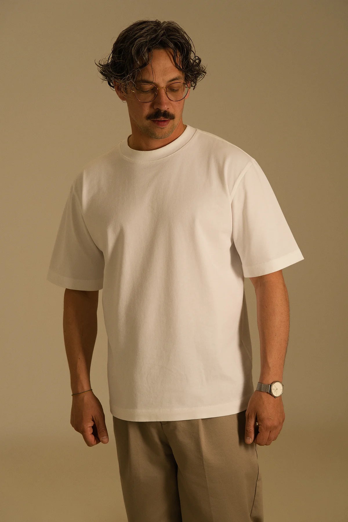 the white tee.