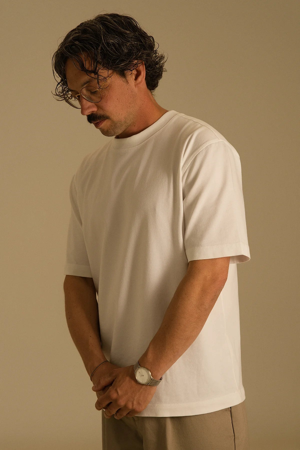 the white tee.