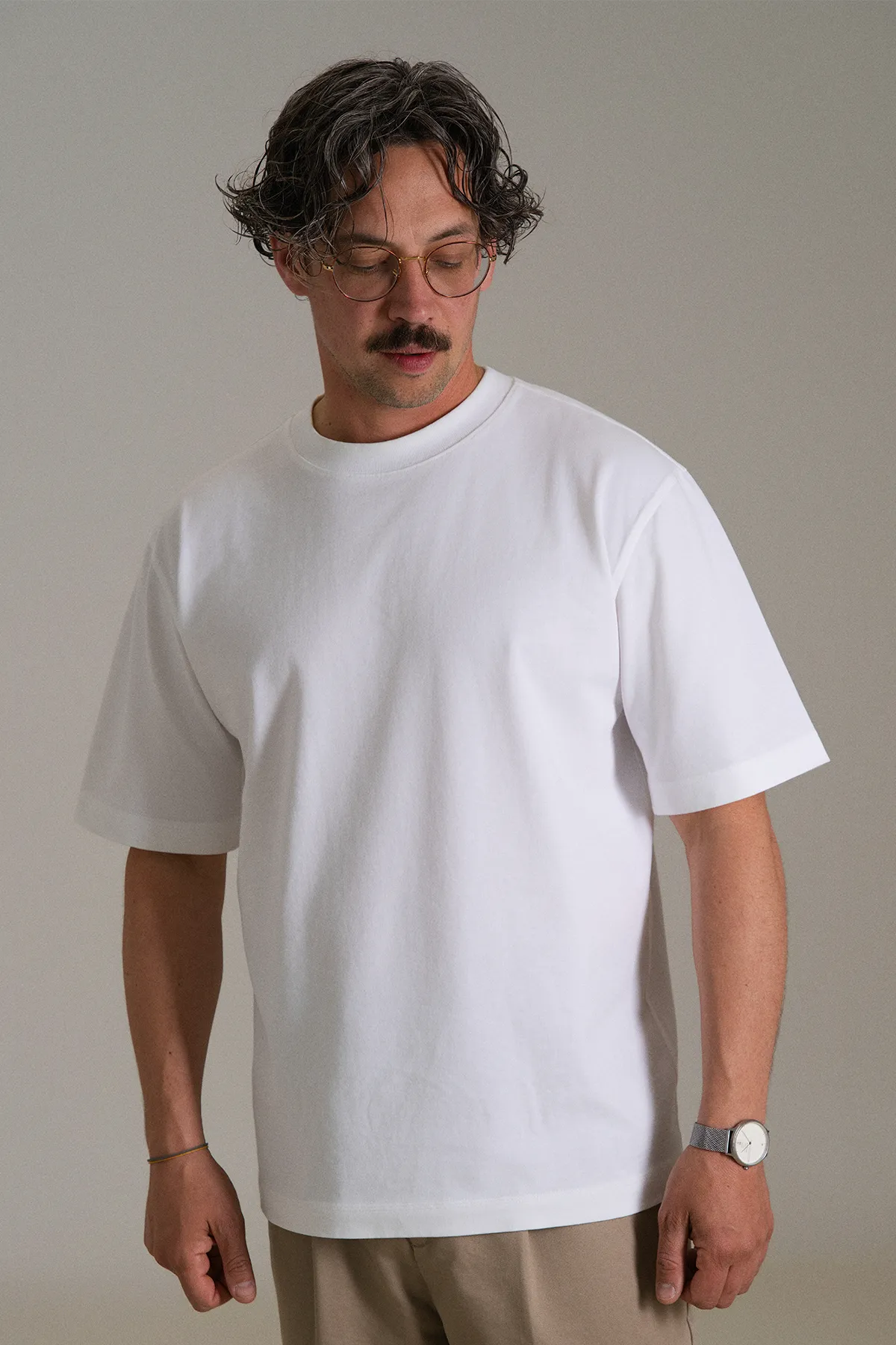 the white tee.