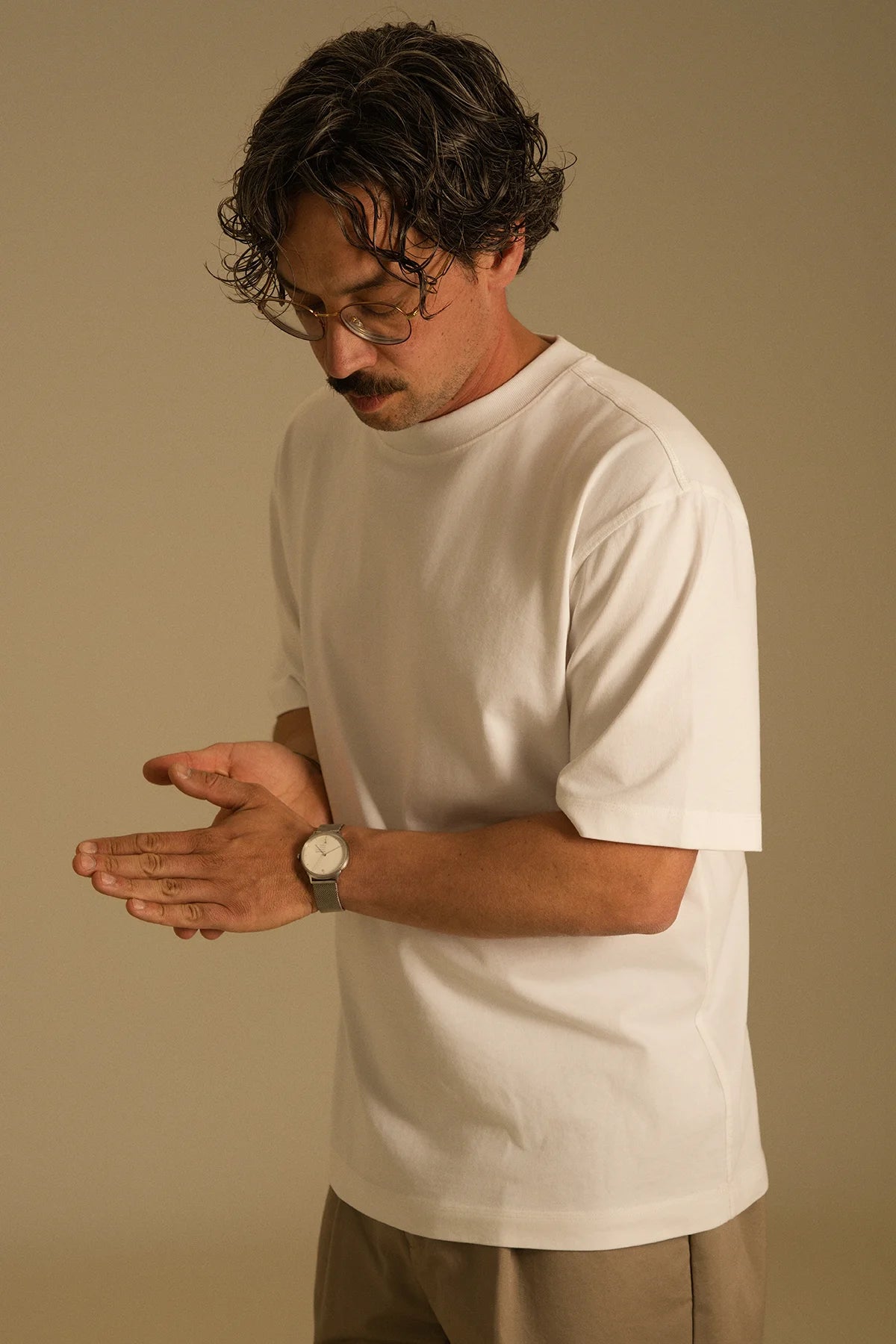 the white tee.