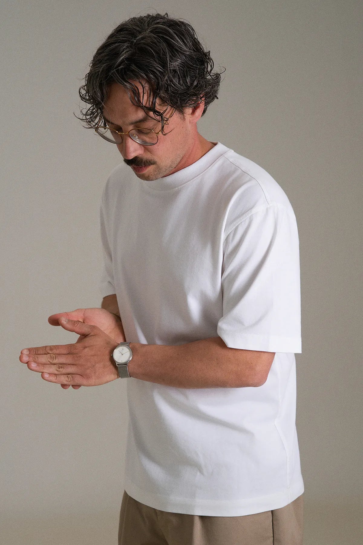 the white tee.