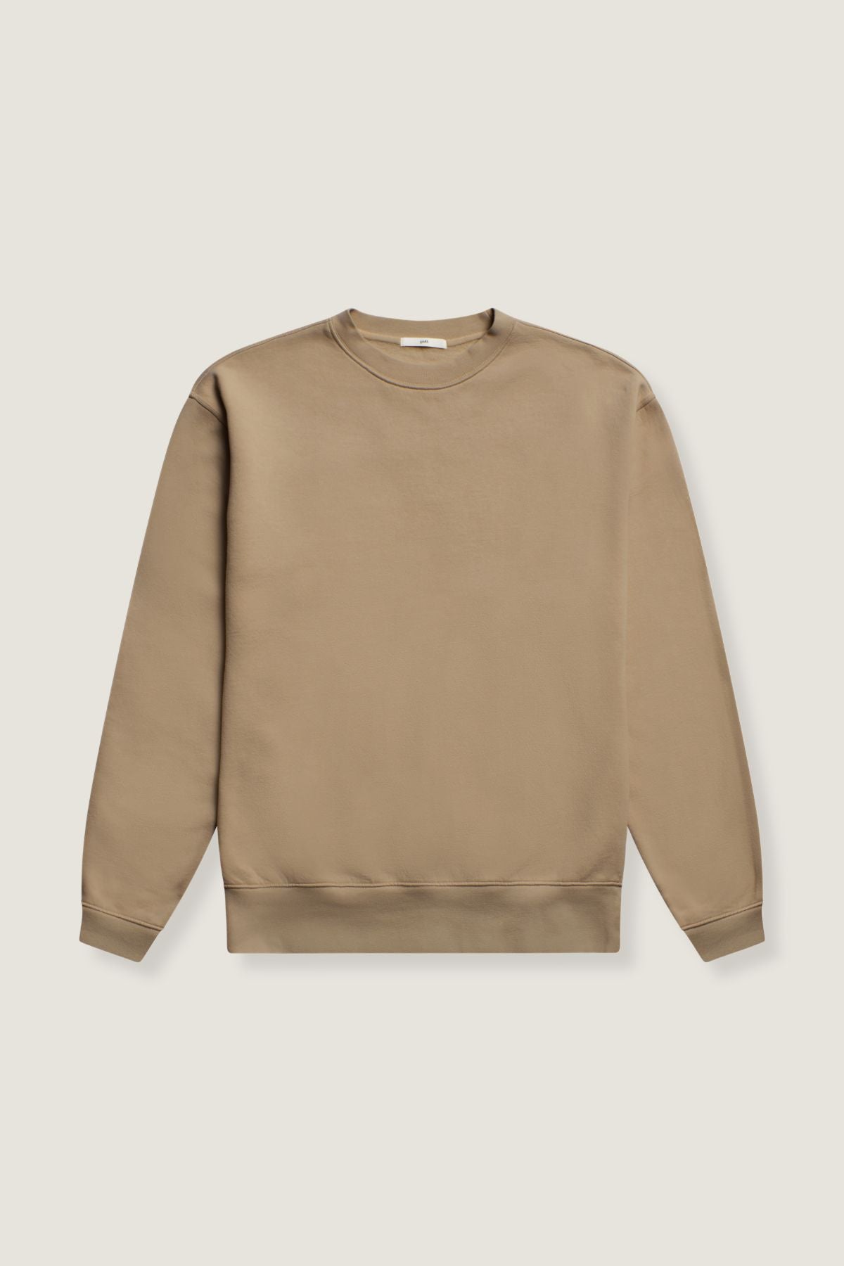 the taupe crewneck.