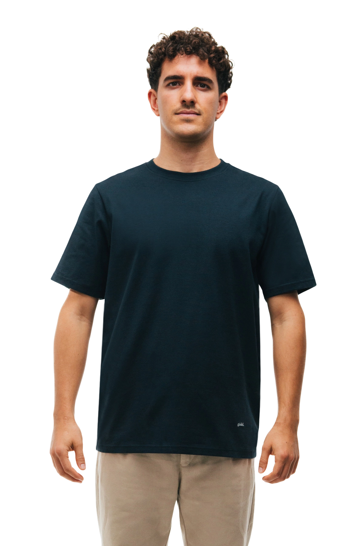 the navy t-shirt.