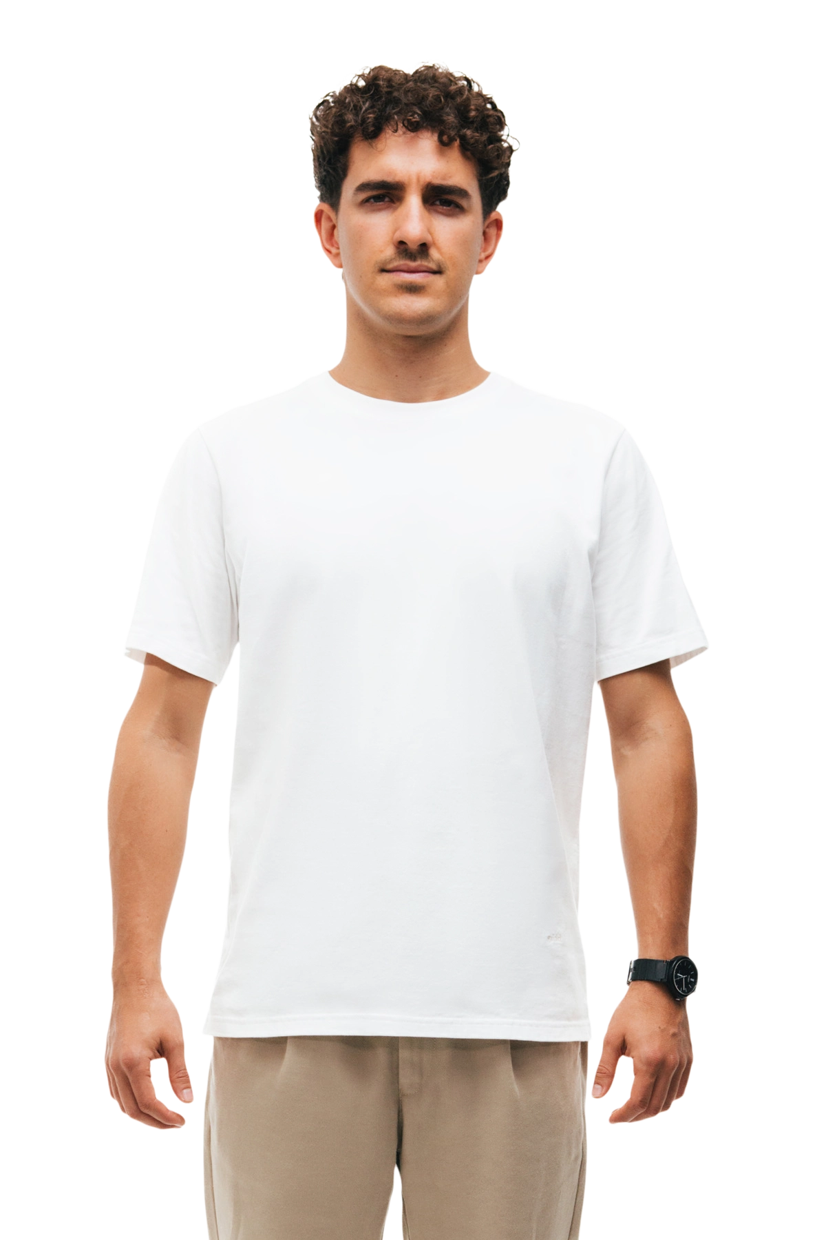 the white t-shirt.