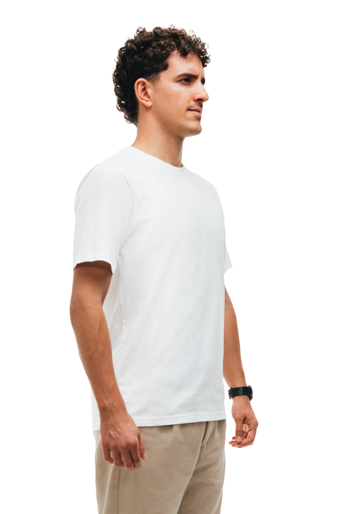 the white t-shirt.