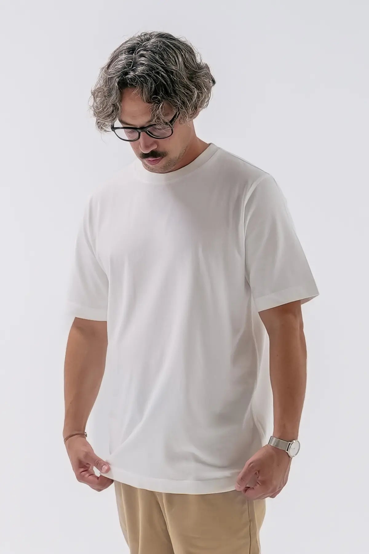 the white tee.