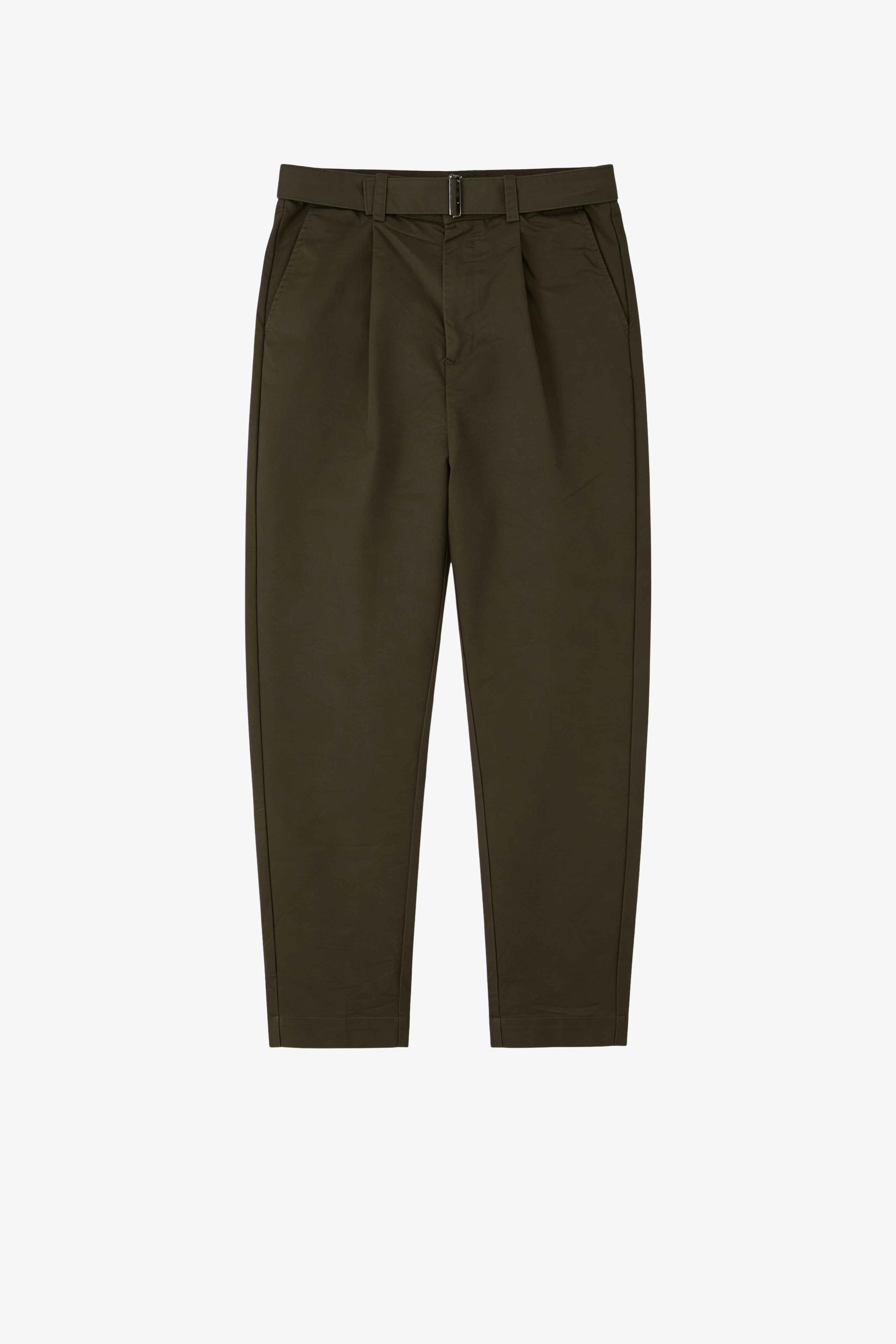 the olive work trousers.