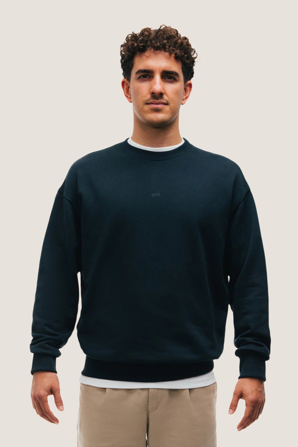 the navy crewneck.