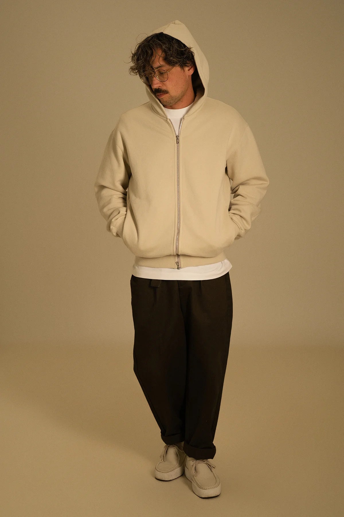 the bone zip hoodie.