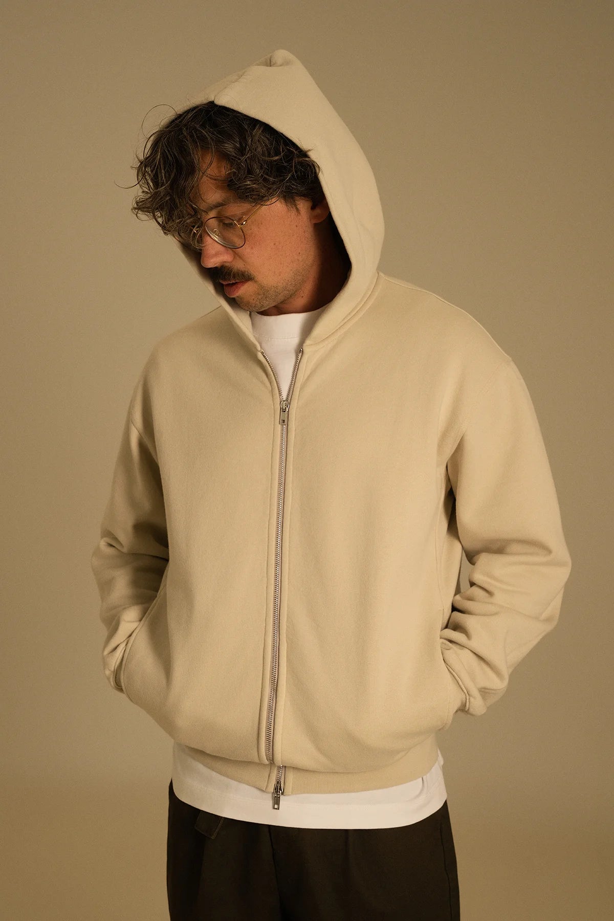 the bone zip hoodie.