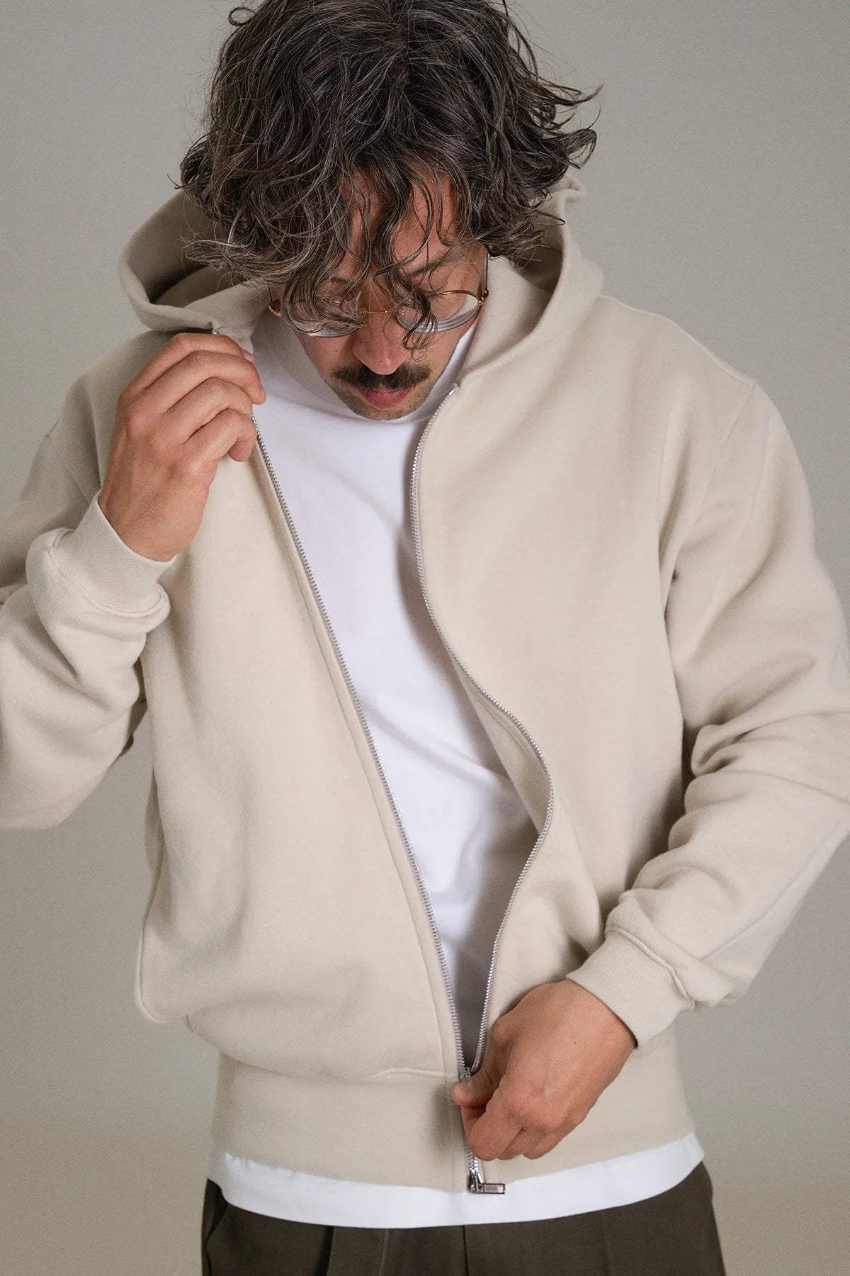 the bone zip hoodie.