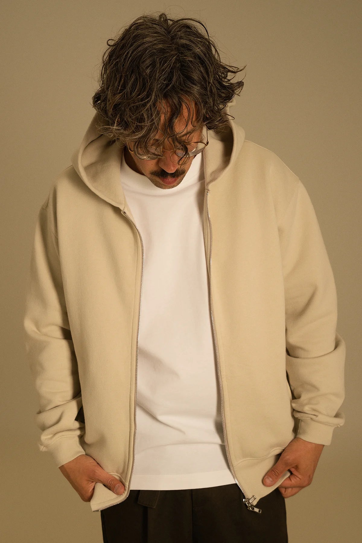the bone zip hoodie.