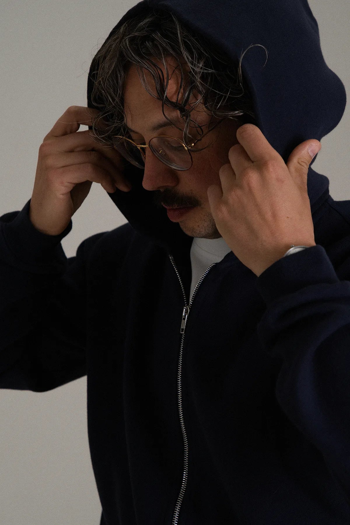 gúdd. The Ink Zip Hoodie in Deep Ink, product photo 6