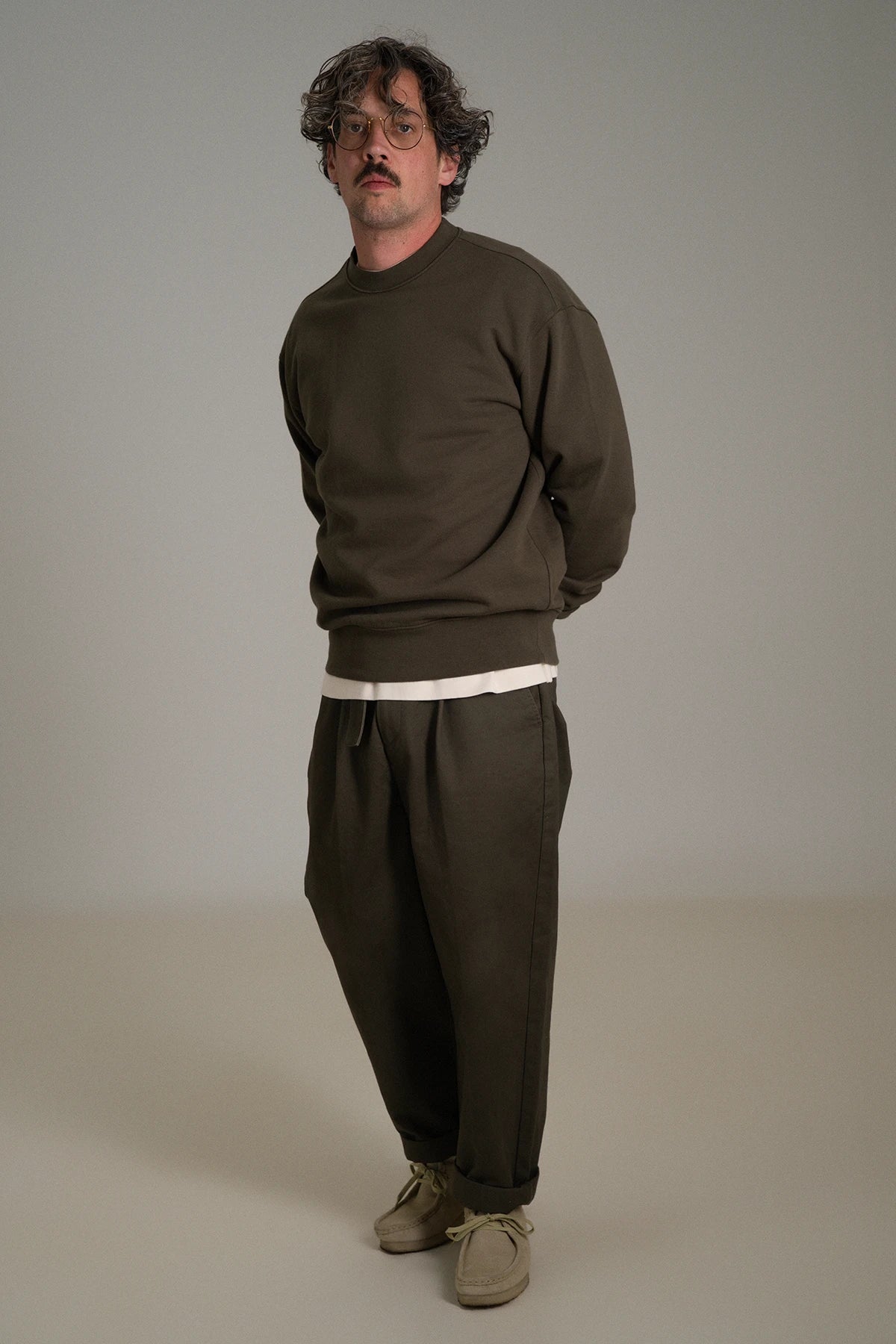 the olive crewneck.