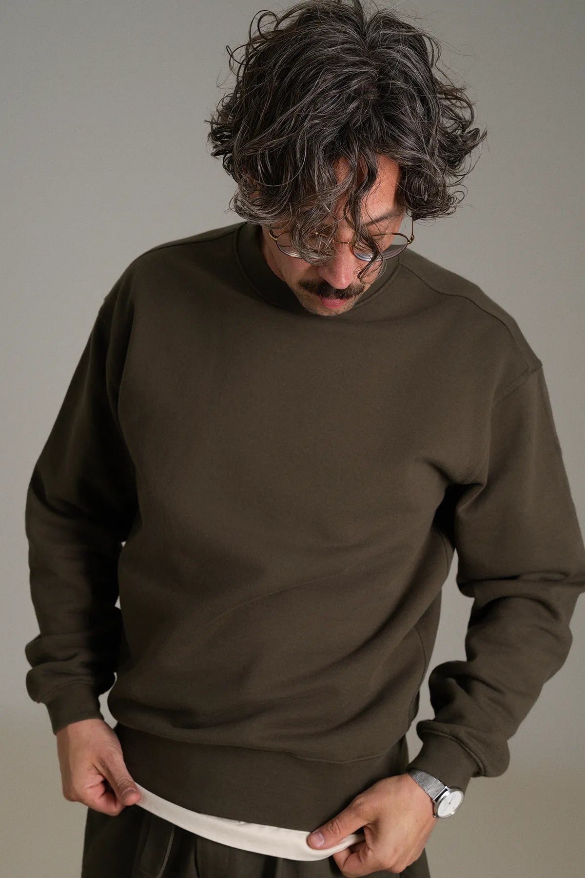 the olive crewneck.