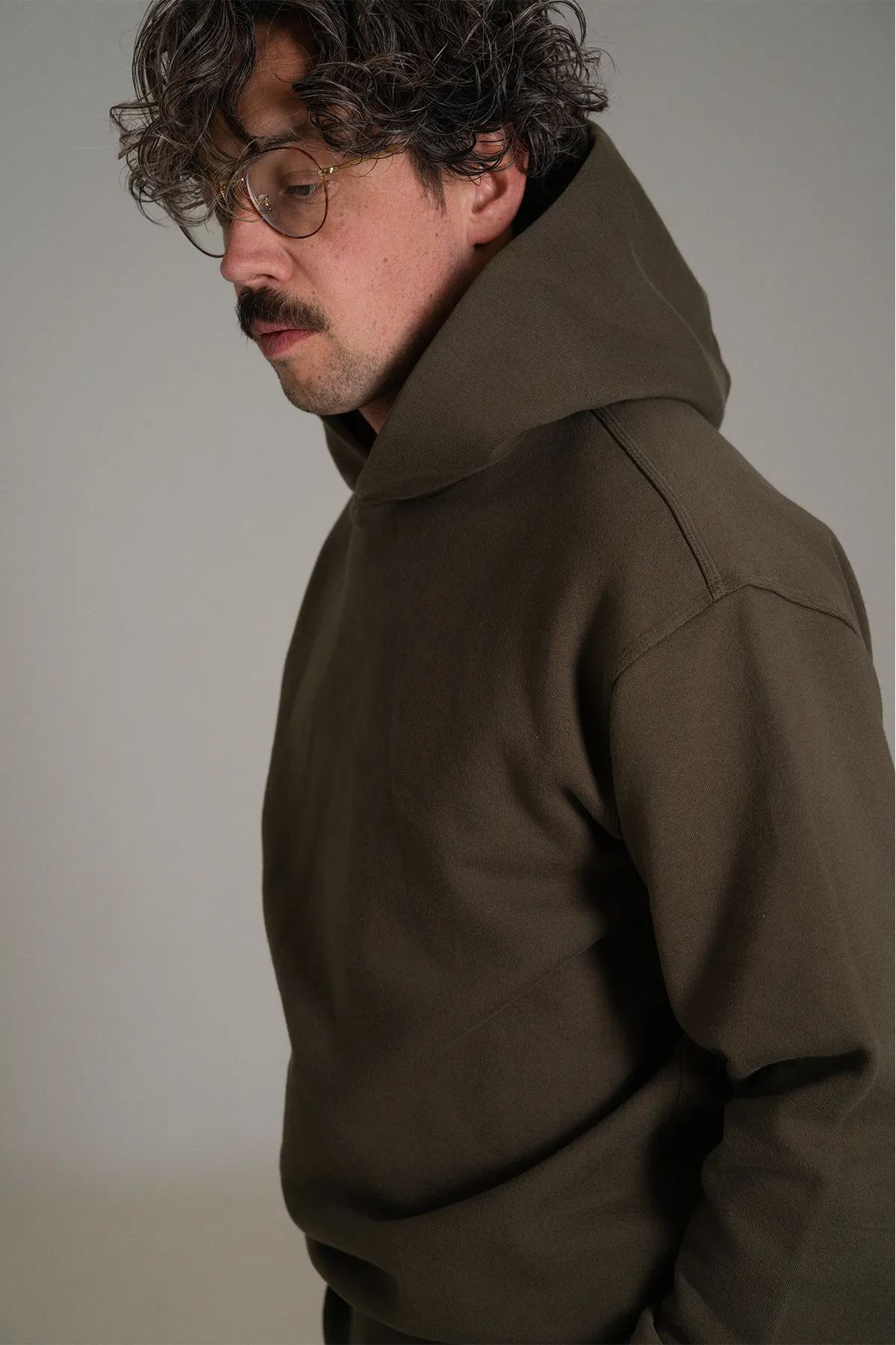 the olive hoodie.