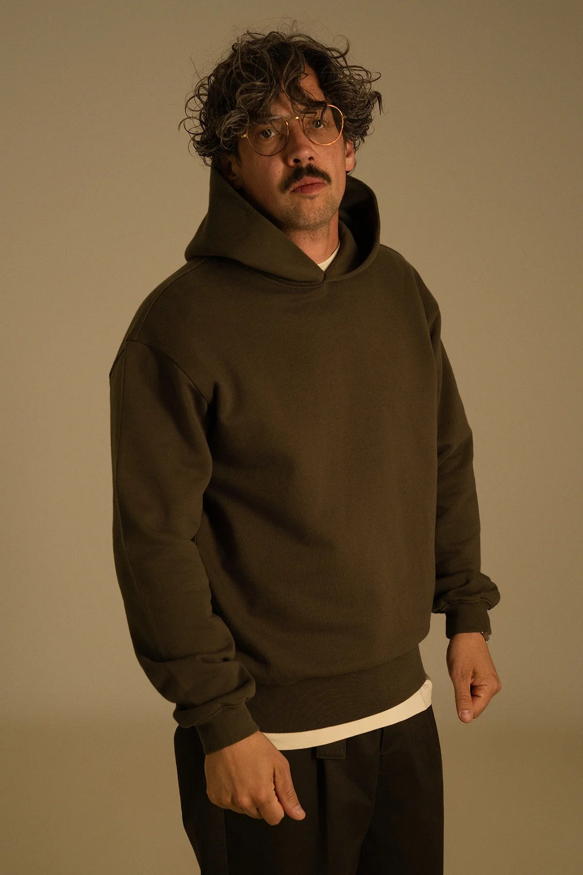 the olive hoodie.