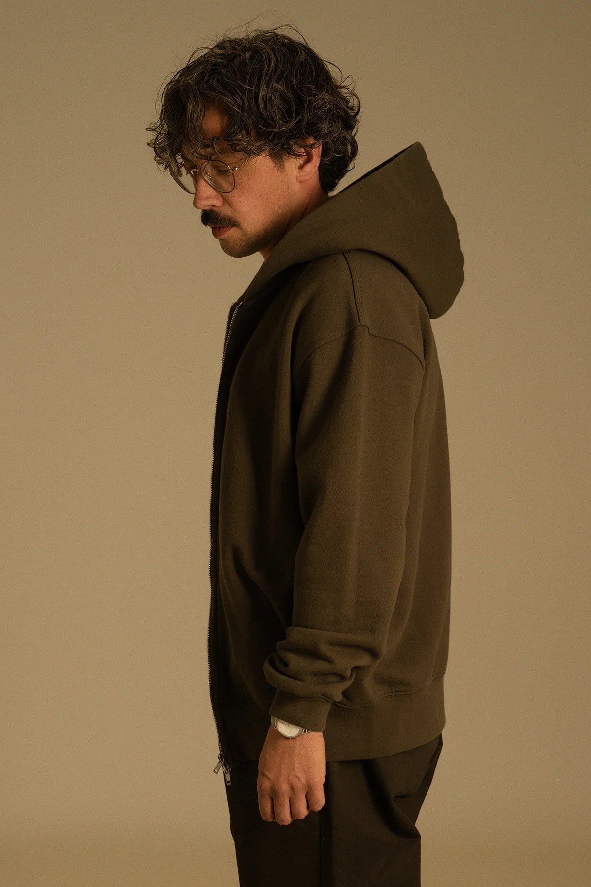 the olive zip hoodie.