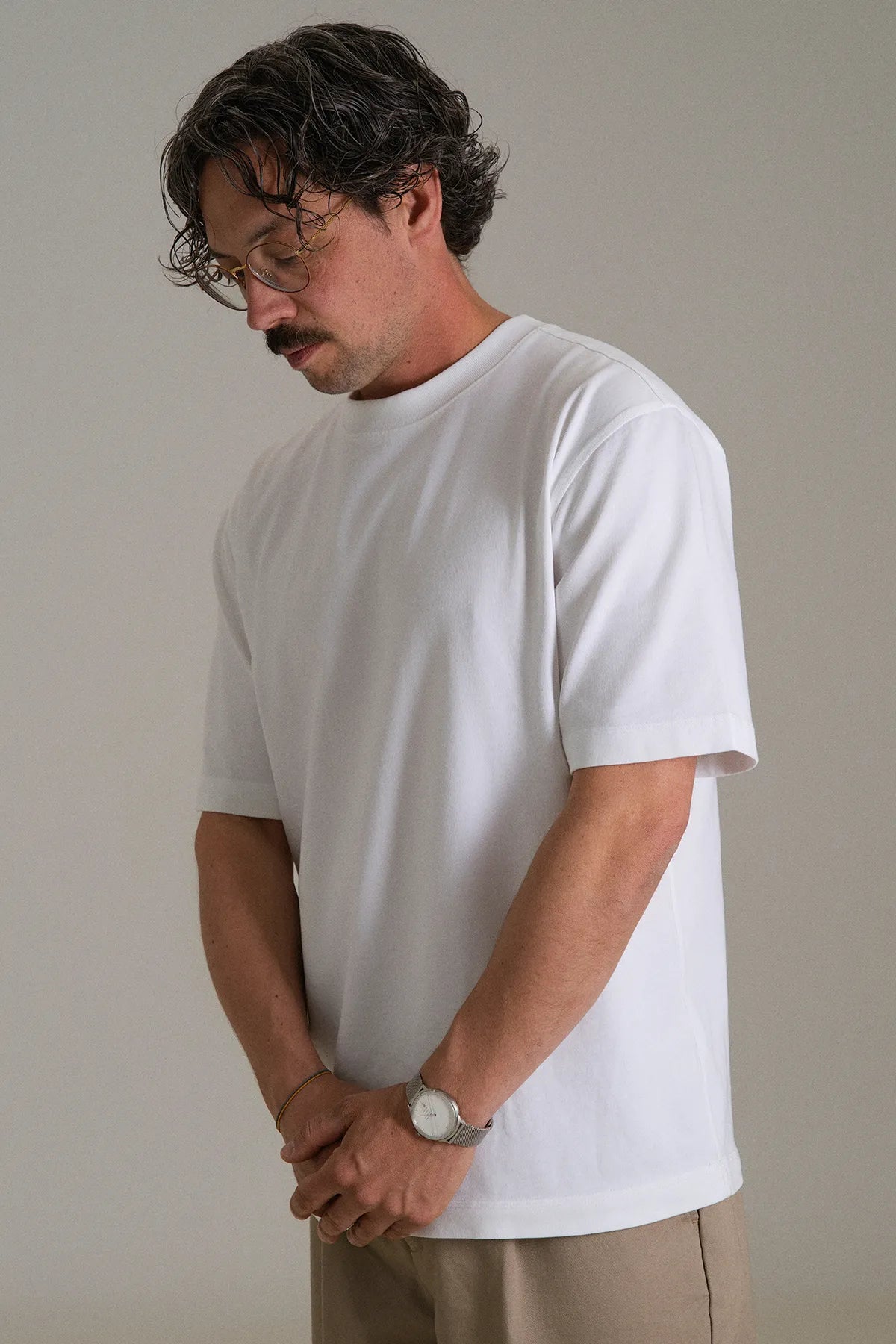 the white tee.
