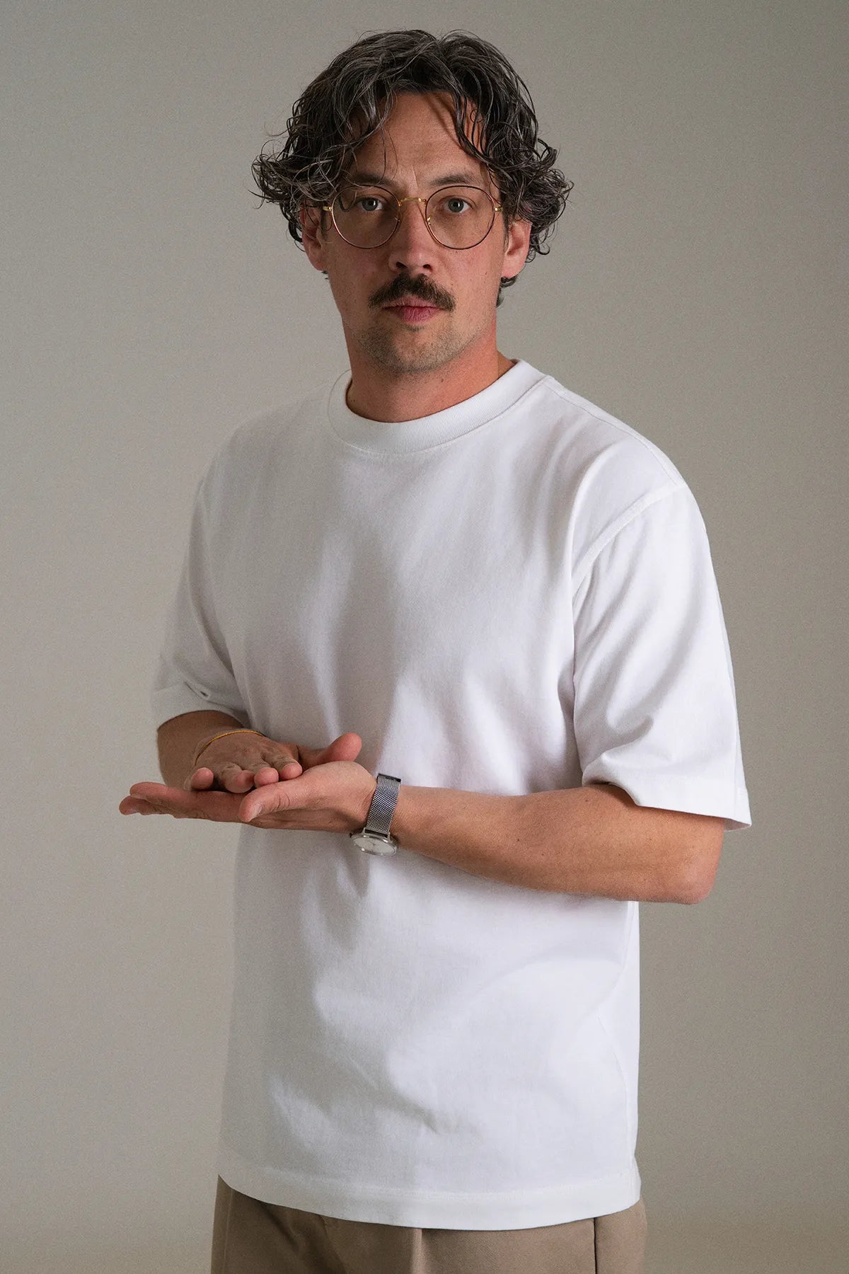 the white tee.
